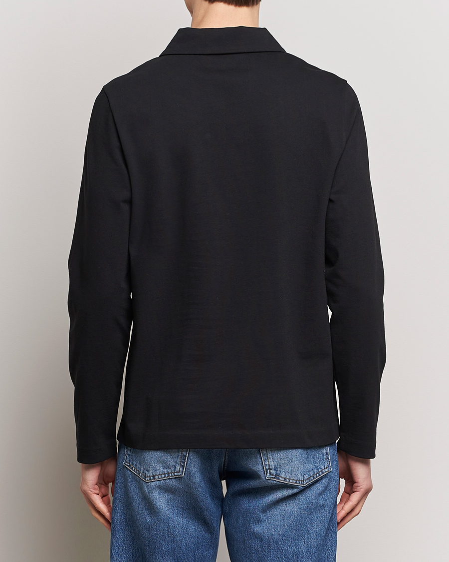 Uomini | Maglieria | A Day's March | Branford Long Sleeve Polo Black