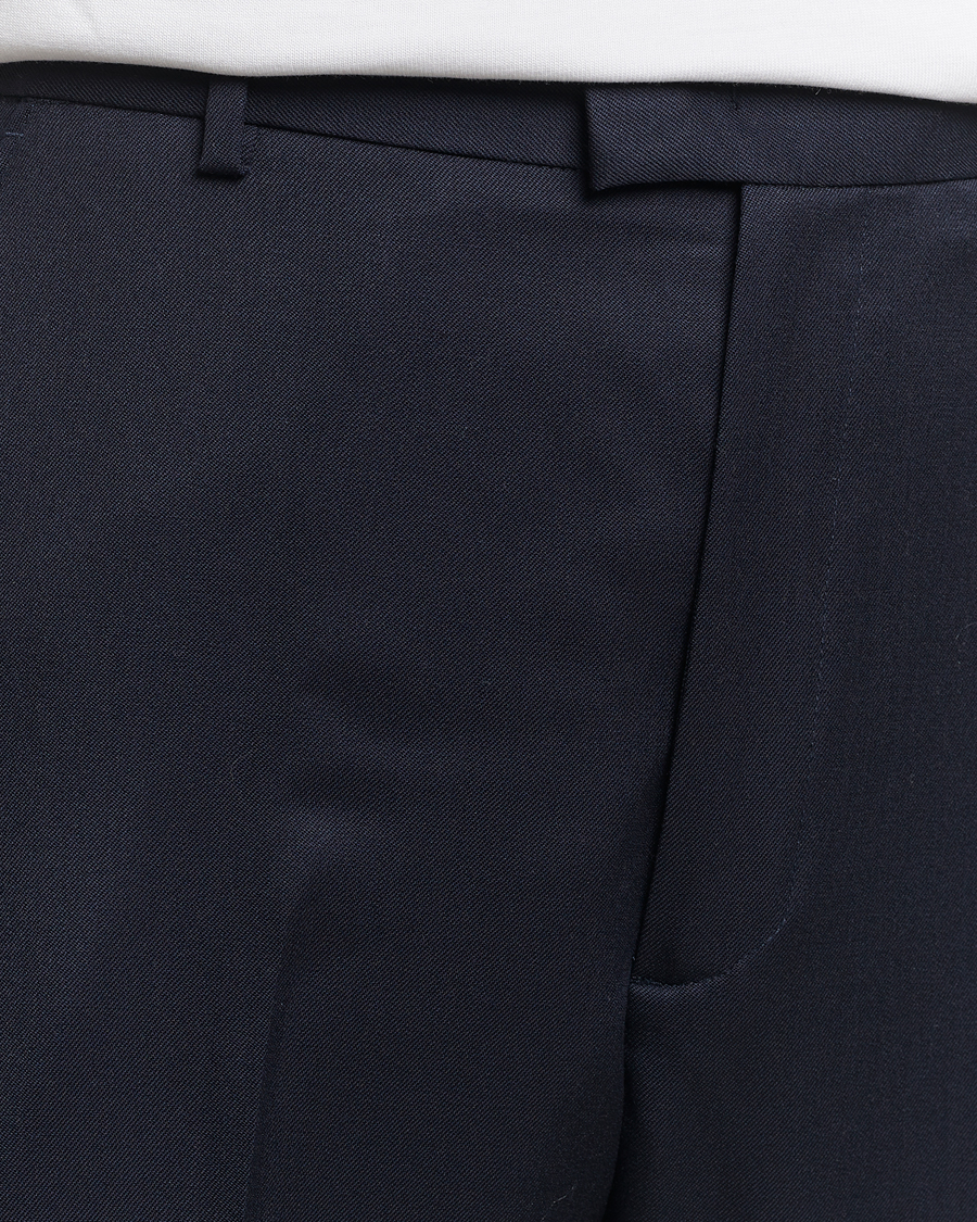 Uomini | Pantaloni | A Day's March | Edward Relaxed Wool Trousers Navy