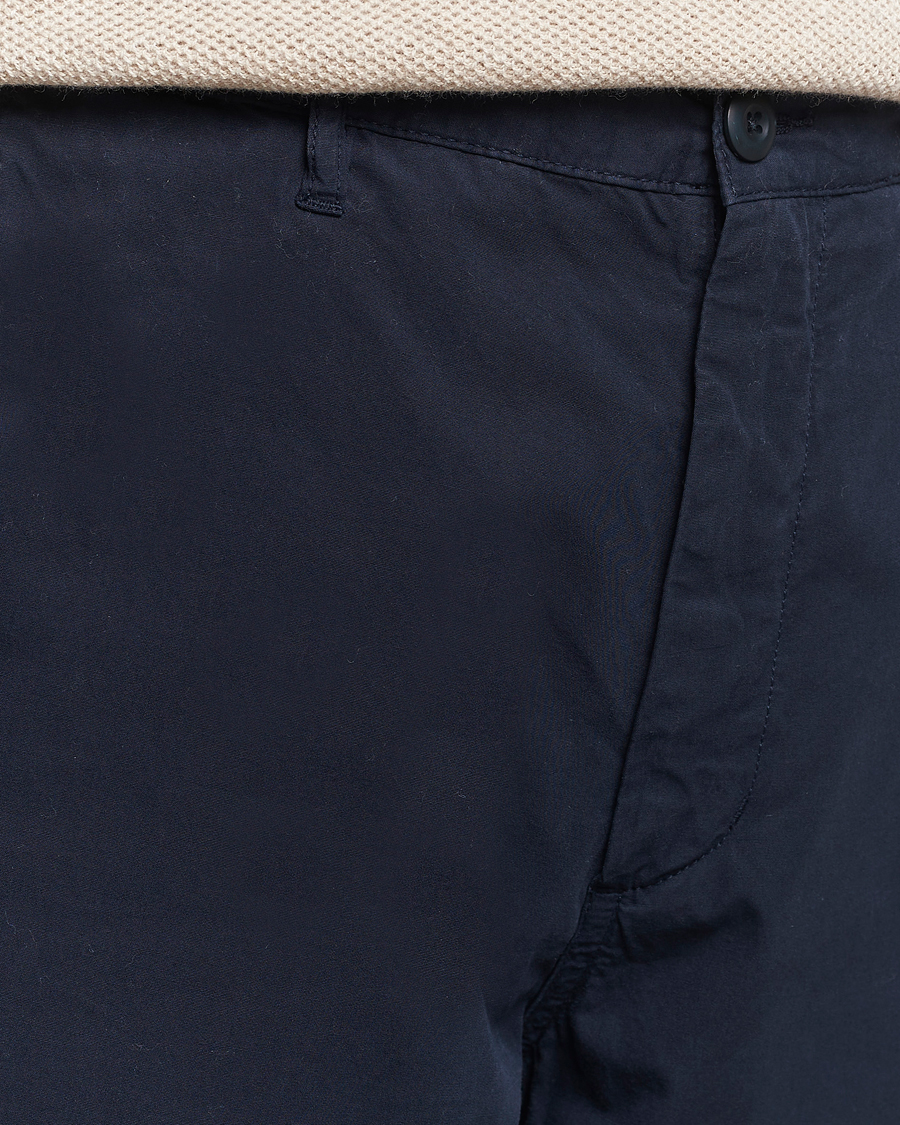 Uomini | Pantaloni | A Day's March | Redwood Light Cotton Trousers Navy