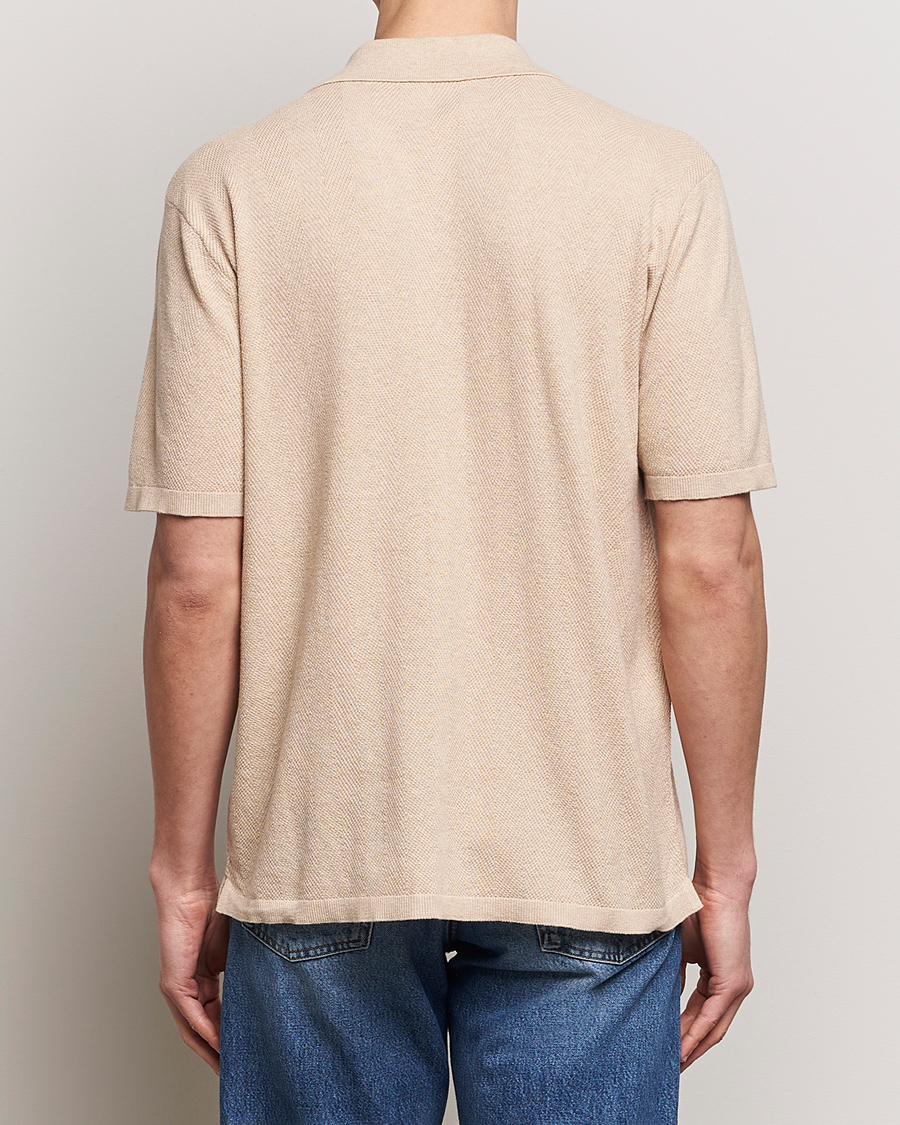 Uomini | Camicie | A Day's March | Yamu Knitted Herringbone Shirt Oyster