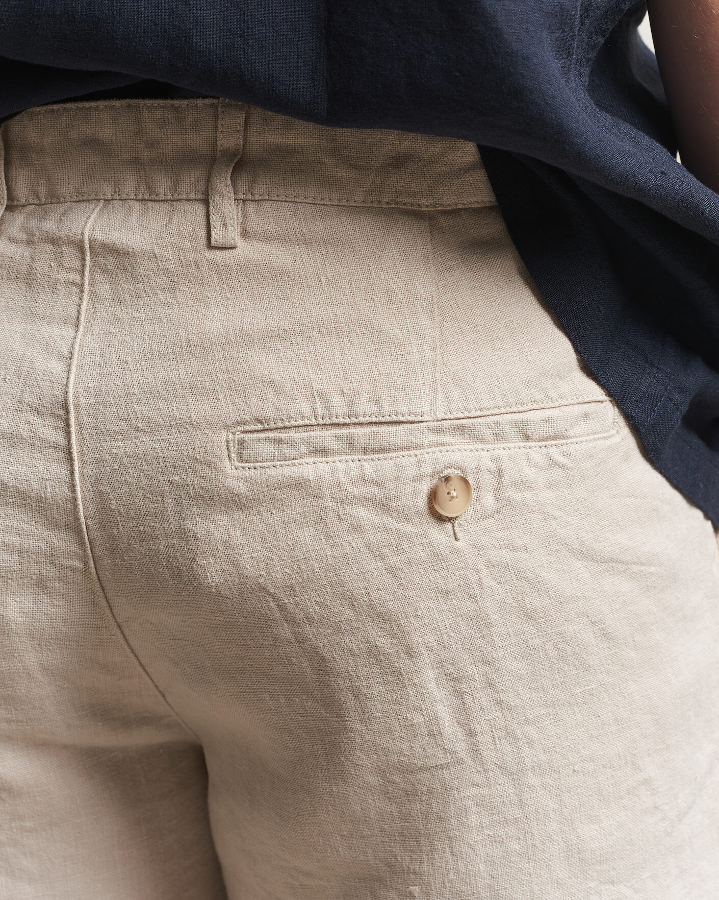 Uomini | Pantaloncini | A Day's March | Luny Linen Shorts Oyster