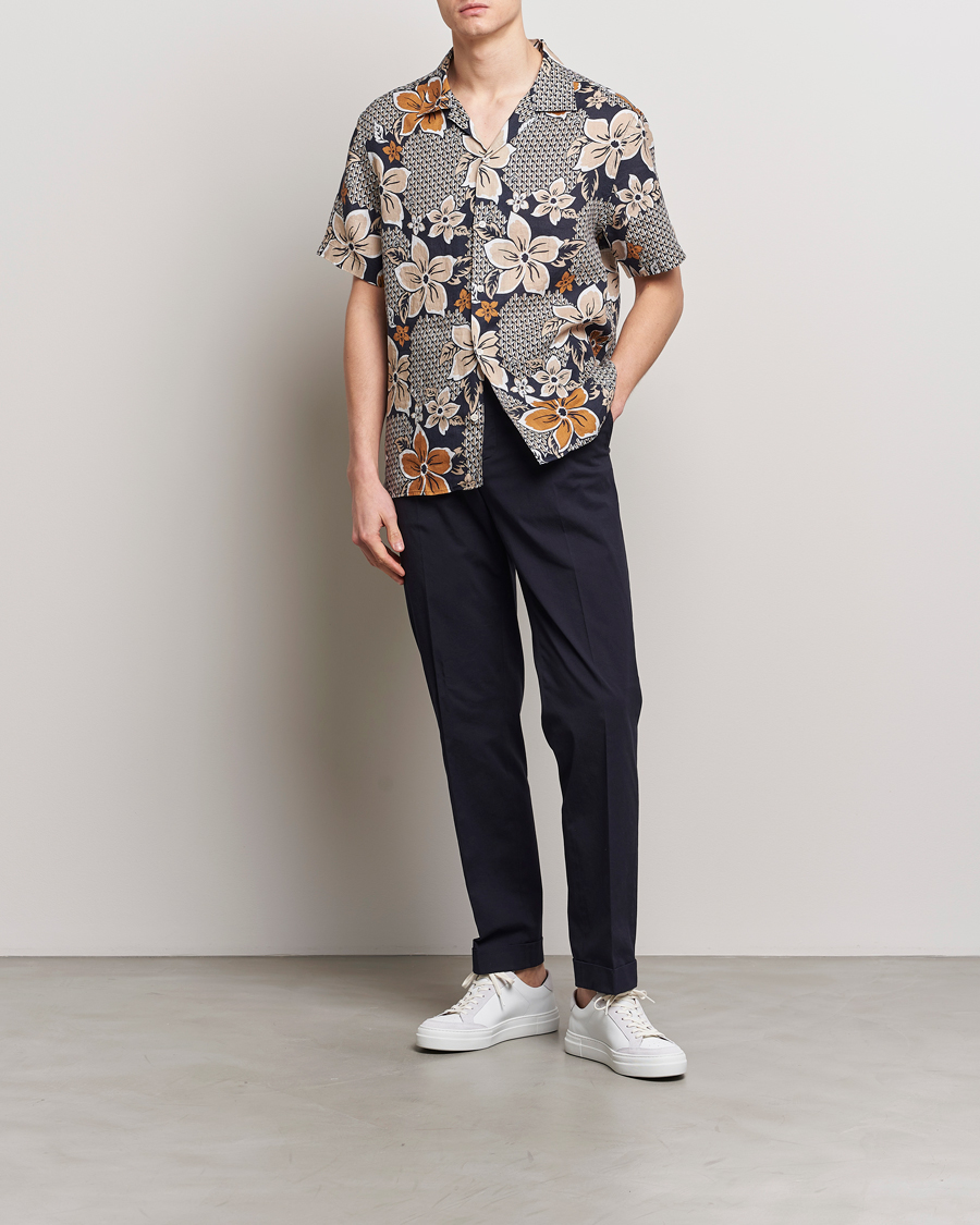 Uomini | Camicie | J.Lindeberg | Elio Linen Island Floral Shirt Island Floral Mix