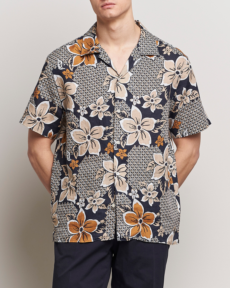 Uomini | Camicie | J.Lindeberg | Elio Linen Island Floral Shirt Island Floral Mix