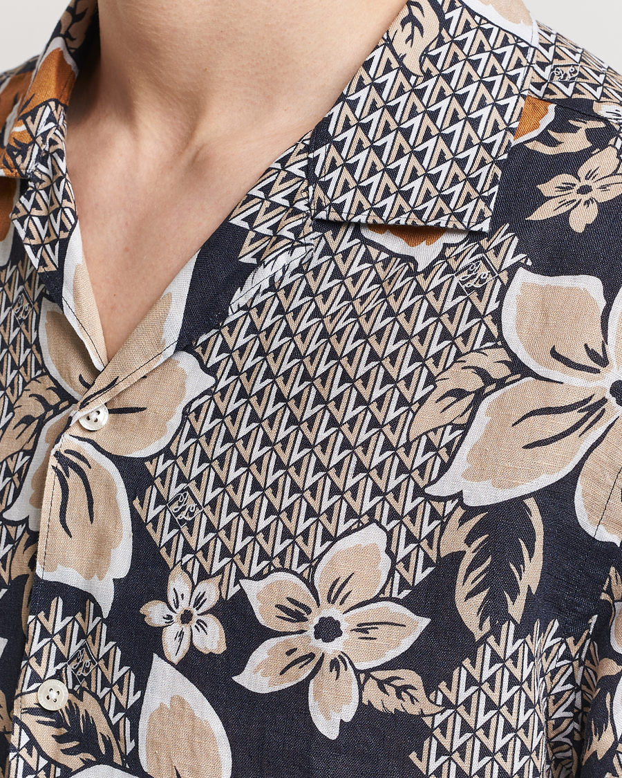 Uomini | Camicie | J.Lindeberg | Elio Linen Island Floral Shirt Island Floral Mix