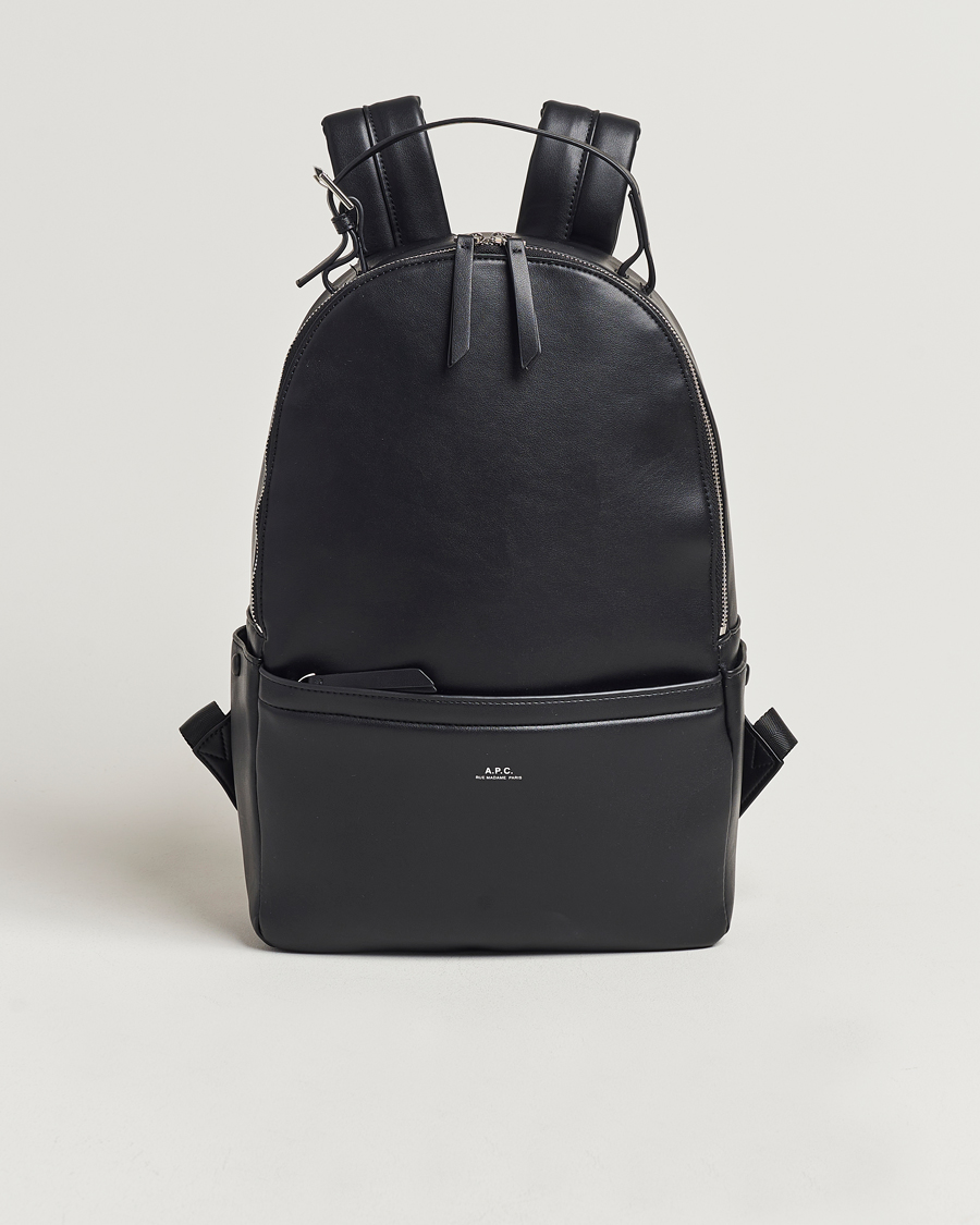Uomini | A.P.C. Sac Leather Backpack Black | A.P.C. | Sac Leather Backpack Black