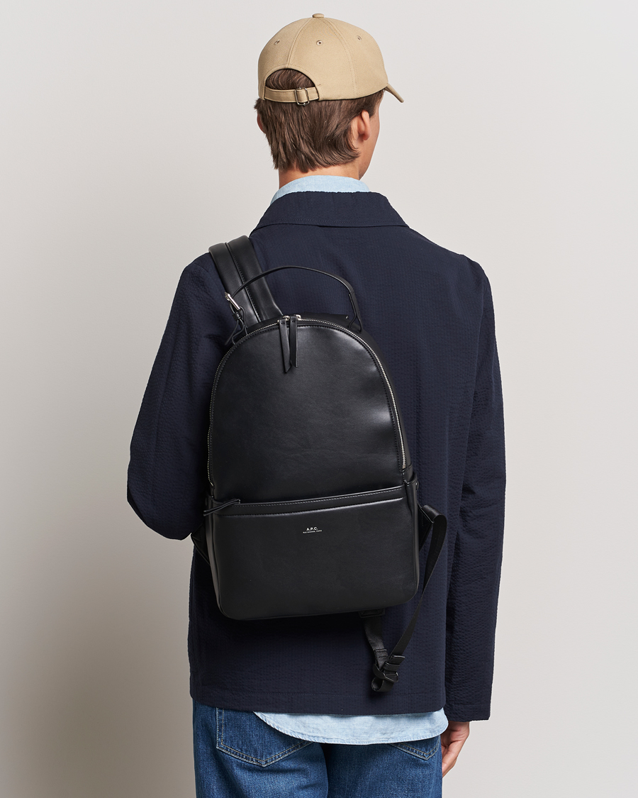 Uomini | A.P.C. Sac Leather Backpack Black | A.P.C. | Sac Leather Backpack Black