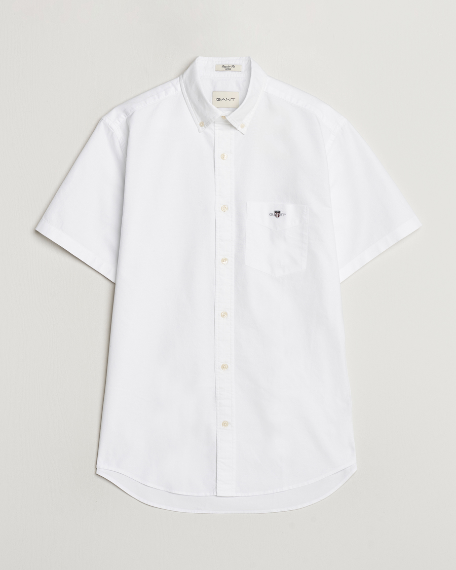 Uomini | Camicie | Gant | Regular Short Sleeve Oxford Shirt White