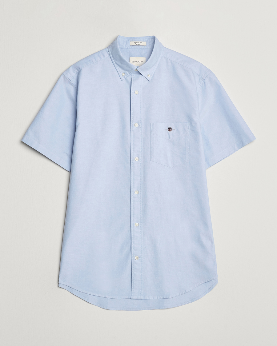 Uomini | Camicie | Gant | Regular Short Sleeve Oxford Shirt Light Blue