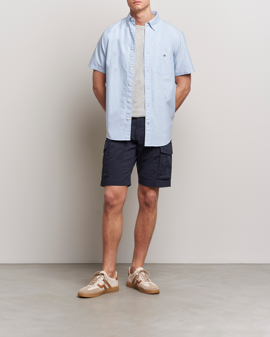 Uomini | Camicie | Gant | Regular Short Sleeve Oxford Shirt Light Blue