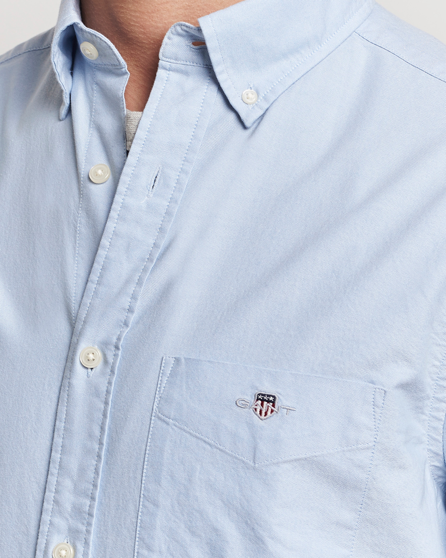 Uomini | Camicie | Gant | Regular Short Sleeve Oxford Shirt Light Blue