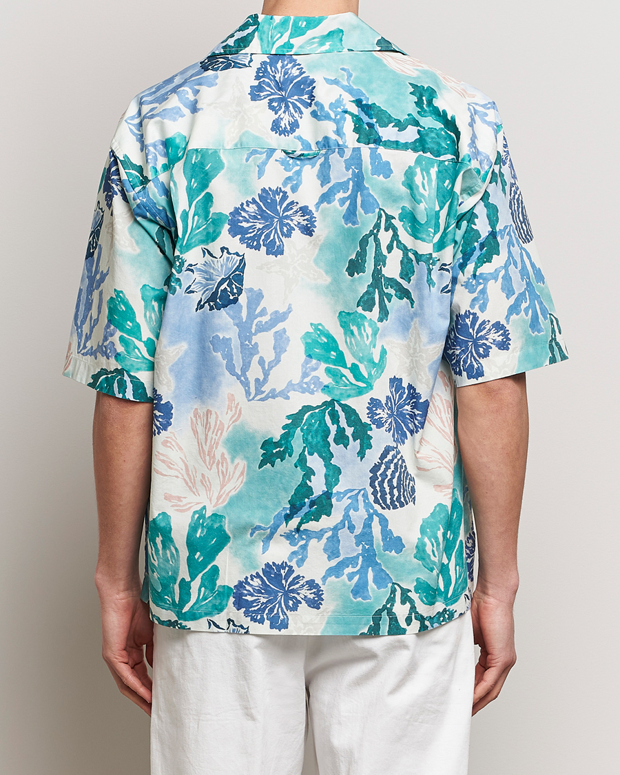Uomini | Camicie | Gant | Camp Collar Sea Print Short Sleeve Shirt Rich Blue