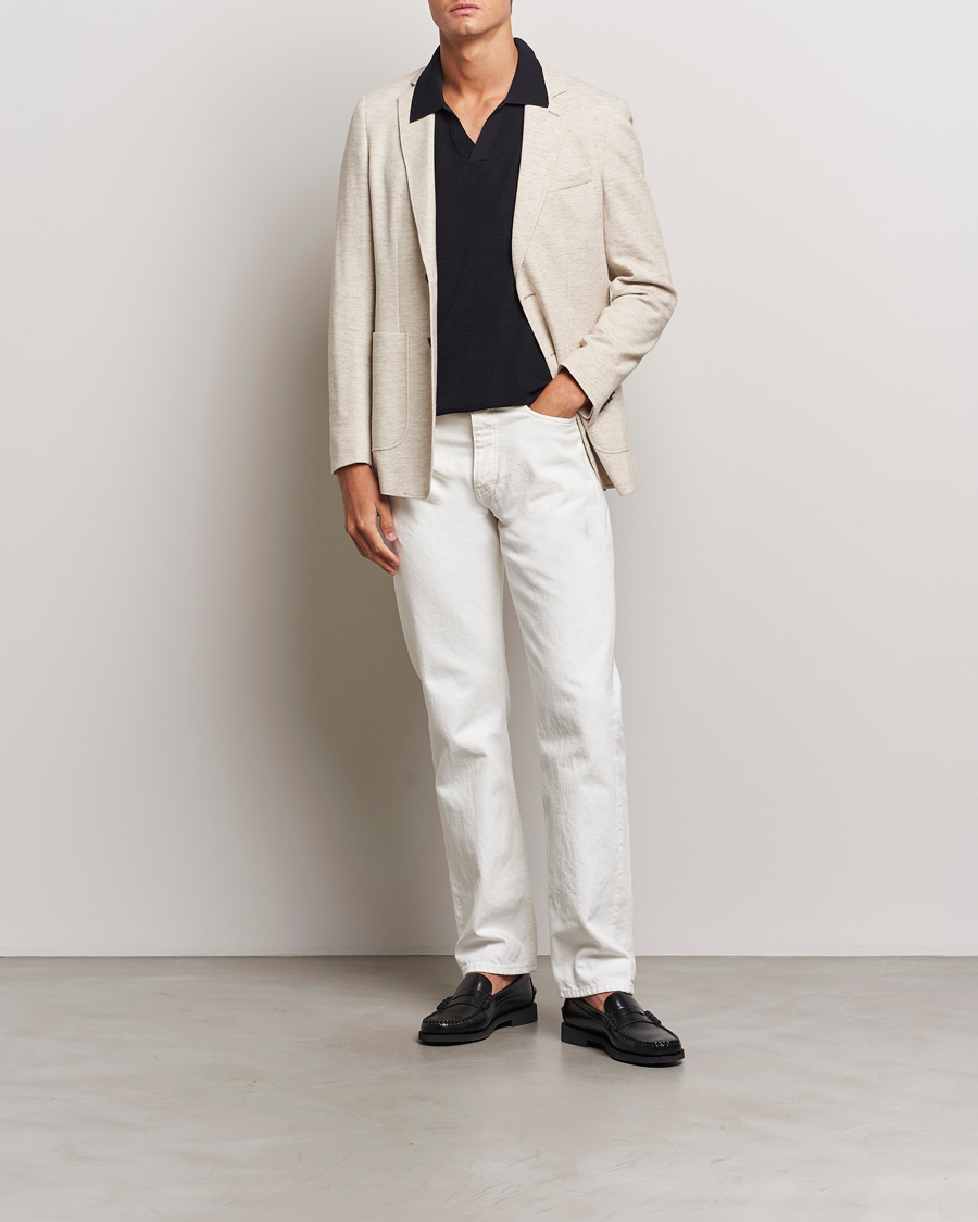 Uomini | Blazers | GANT | Slim Cotton/Linen Jersey Blazer Seed Melange