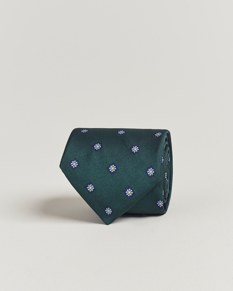 Uomini | E. Marinella 3-Fold Jacquard Silk Tie Dark Green | E. Marinella | 3-Fold Jacquard Silk Tie Dark Green