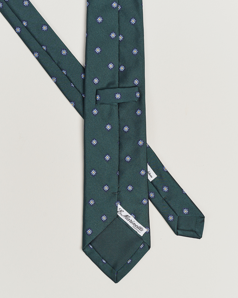 Uomini | E. Marinella 3-Fold Jacquard Silk Tie Dark Green | E. Marinella | 3-Fold Jacquard Silk Tie Dark Green