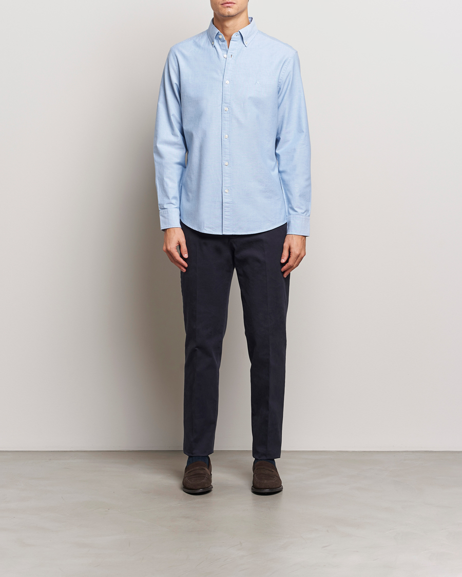 Uomini | Camicie | Charles Tyrwhitt | Button Down Stretch Oxford Shirt Sky Blue