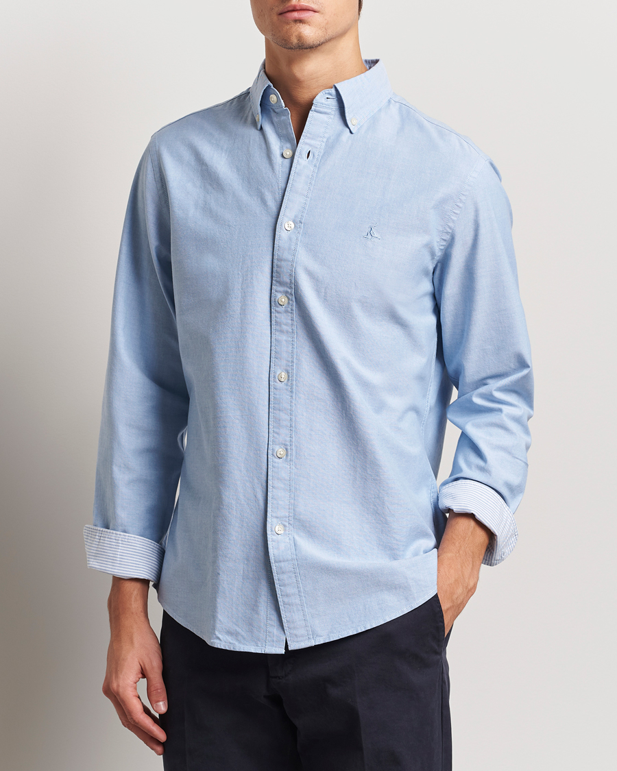 Uomini | Camicie | Charles Tyrwhitt | Button Down Stretch Oxford Shirt Sky Blue
