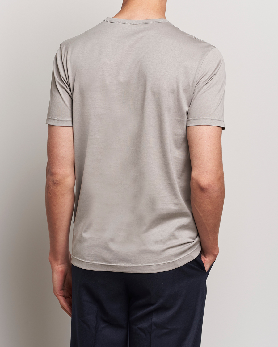 Uomini | T-shirt | Sunspel | Crew Neck Q82 Cotton T-Shirt Mid Grey