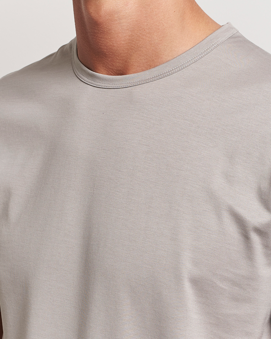 Uomini | T-shirt | Sunspel | Crew Neck Q82 Cotton T-Shirt Mid Grey