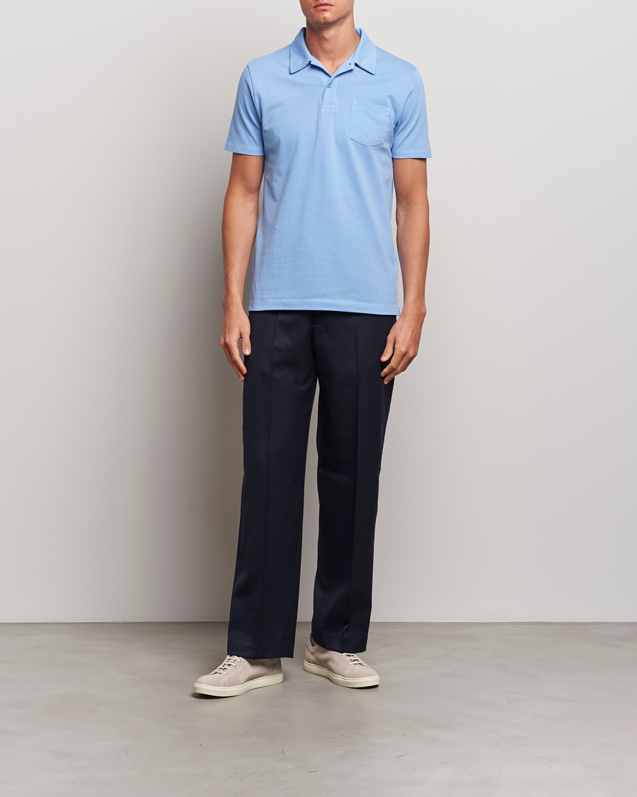 Uomini | Polo | Sunspel | Riviera Polo Shirt Cool Blue