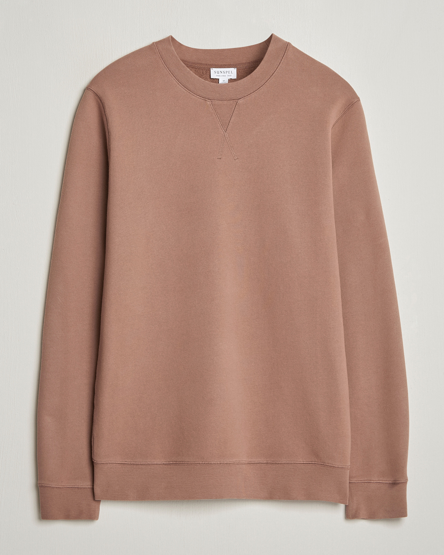 Uomini | Maglieria | Sunspel | Loopback Sweatshirt Dark Sand
