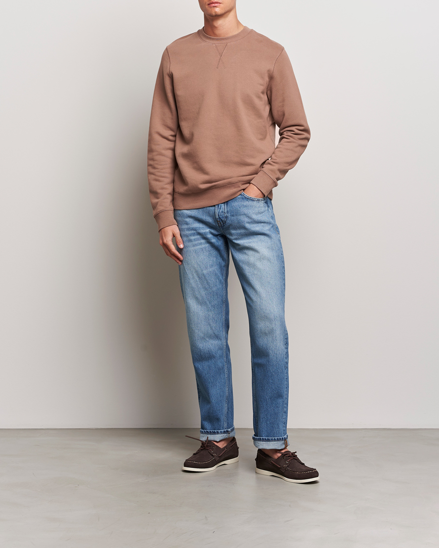 Uomini | Maglieria | Sunspel | Loopback Sweatshirt Dark Sand