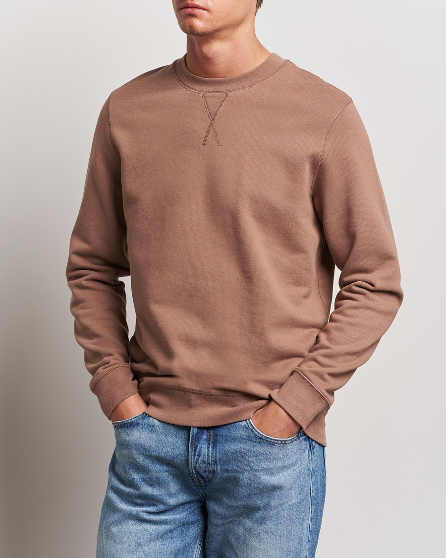 Uomini | Maglieria | Sunspel | Loopback Sweatshirt Dark Sand