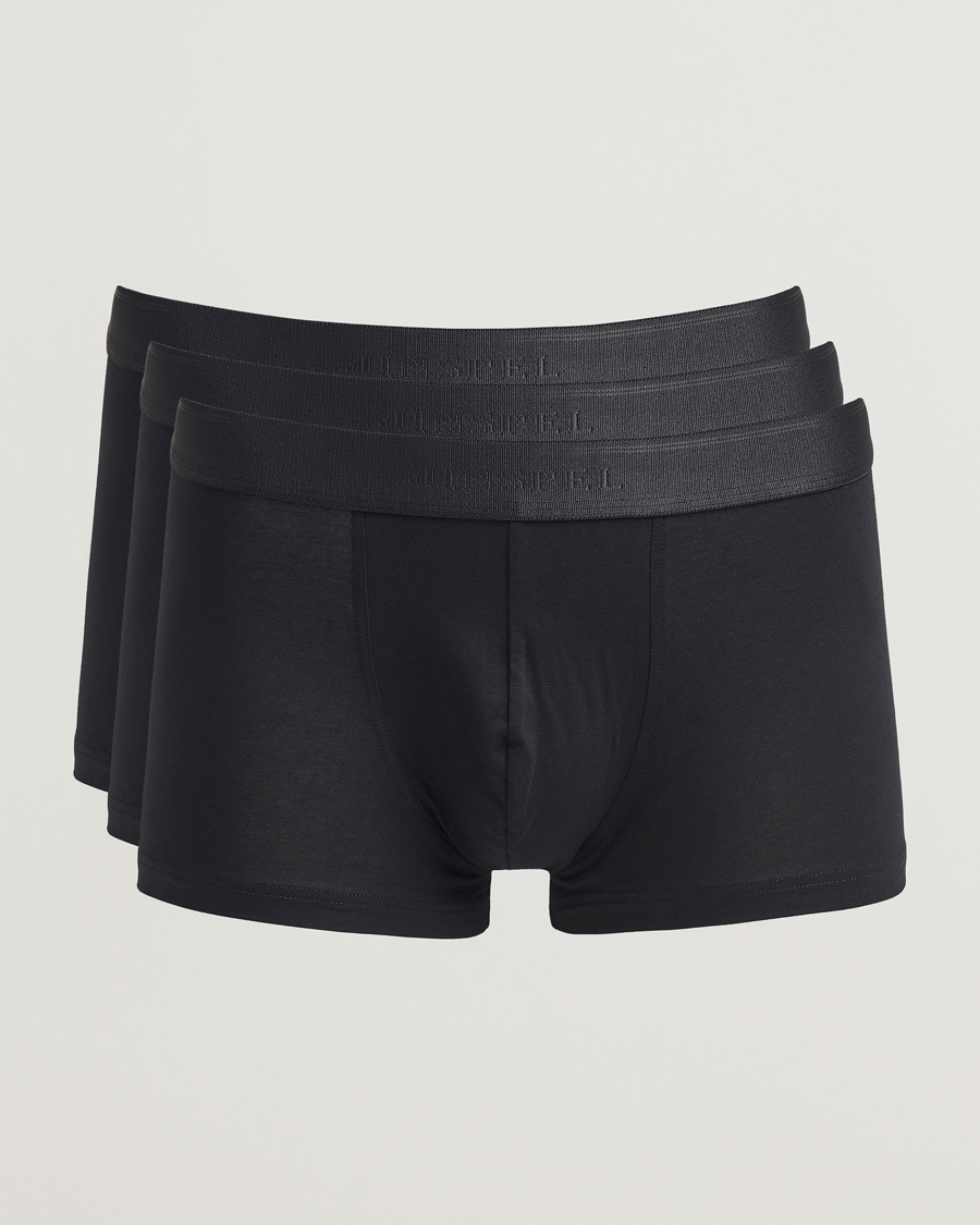 Uomini | Biancheria intima | Sunspel | 3-Pack Cotton Stretch Trunk Black