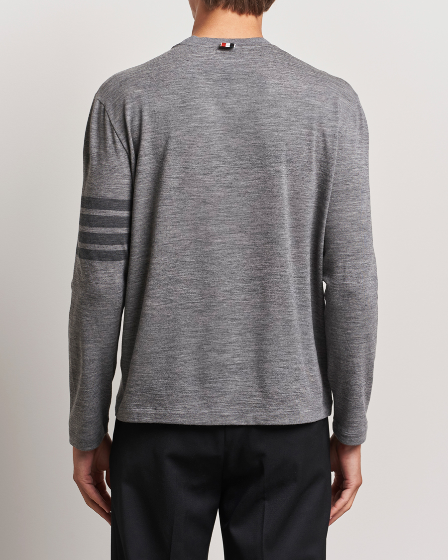 Uomini | T-shirt | Thom Browne | Long Sleeve Wool Jersey T-Shirt Medium Grey