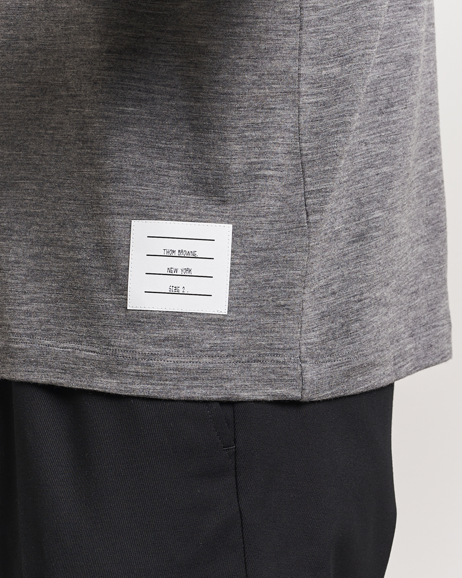 Uomini | T-shirt | Thom Browne | Long Sleeve Wool Jersey T-Shirt Medium Grey