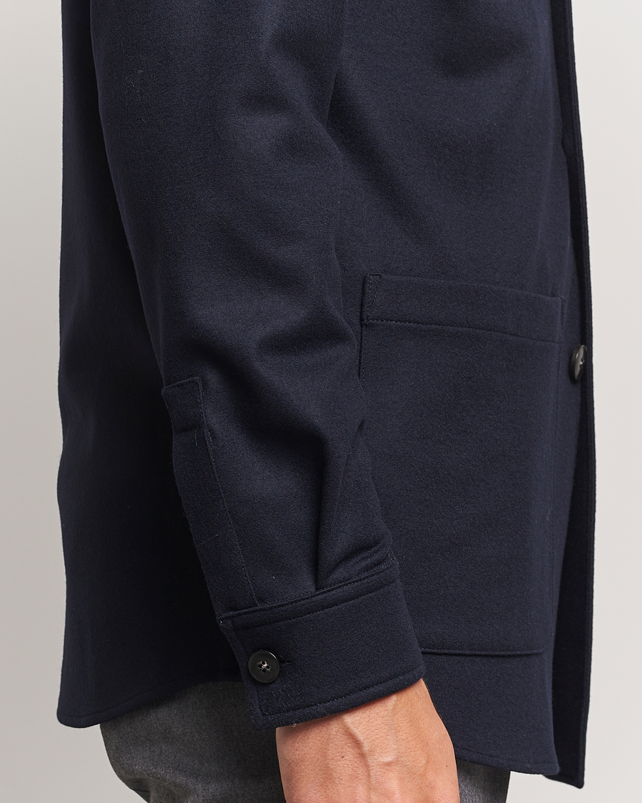 Uomini | Giacche | Canali | Wool Shirt Jacket Navy