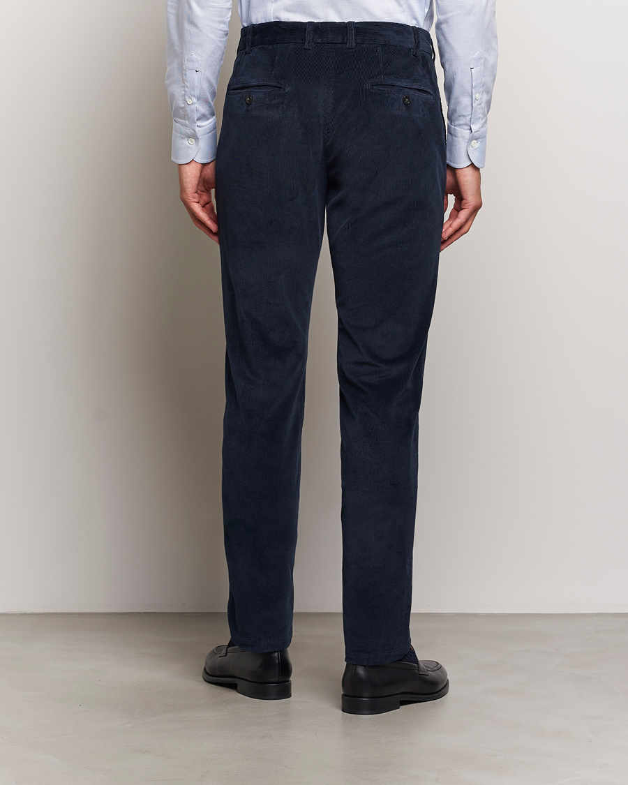 Uomini | Pantaloni | Canali | Slim Fit Corduroy Trousers Navy