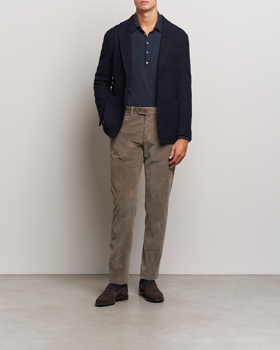 Uomini | Pantaloni | Canali | Slim Fit Corduroy Trousers Taupe