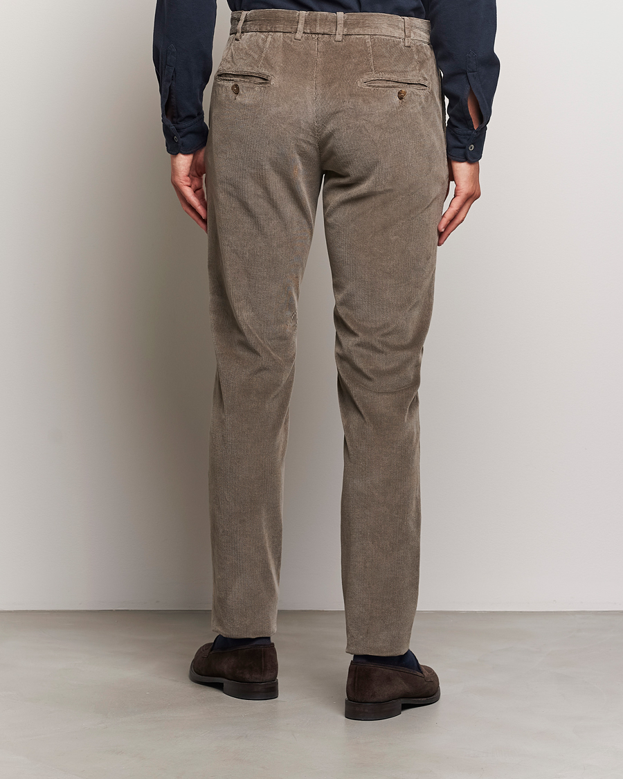 Uomini | Pantaloni | Canali | Slim Fit Corduroy Trousers Taupe