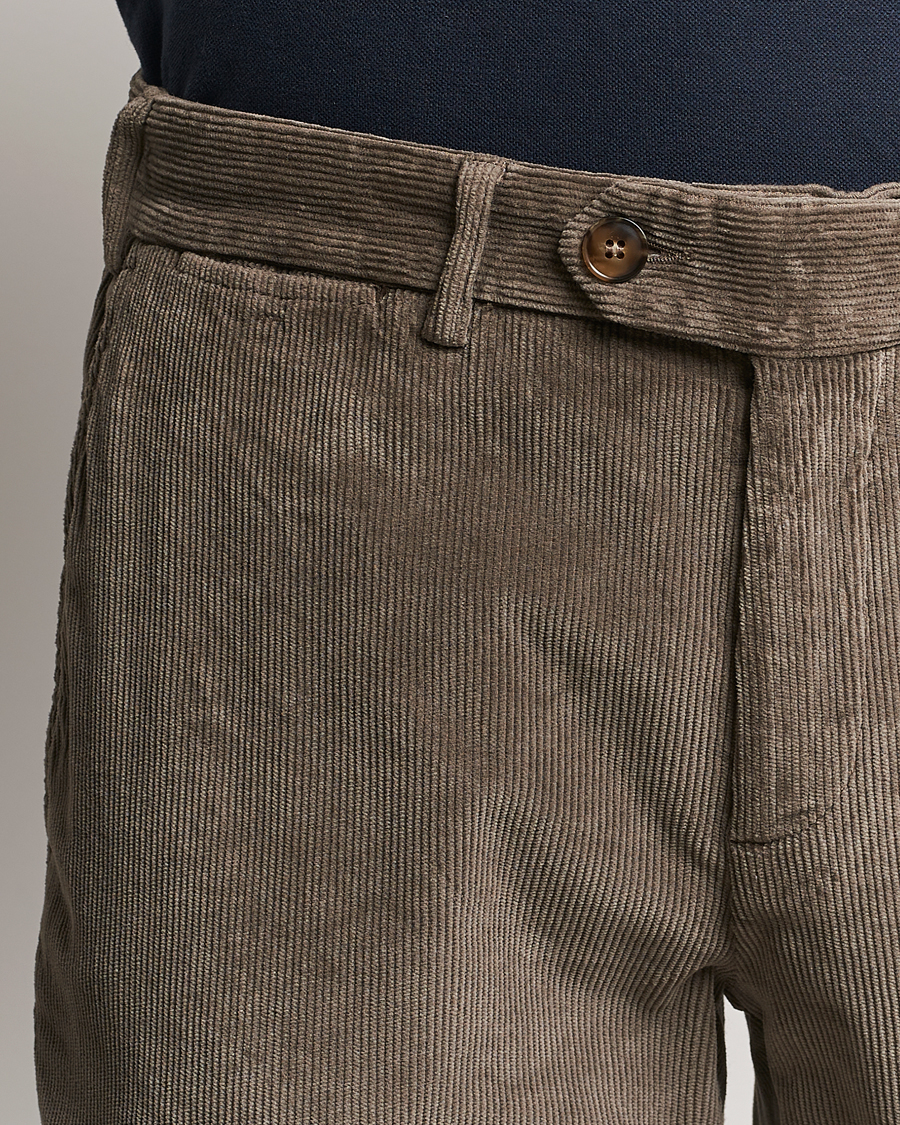 Uomini | Pantaloni | Canali | Slim Fit Corduroy Trousers Taupe