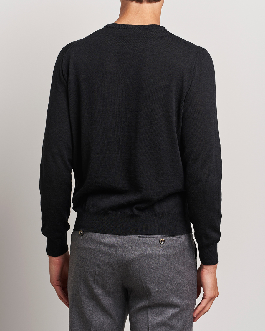 Uomini | Maglieria | Canali | Merino Wool Crew Neck Black