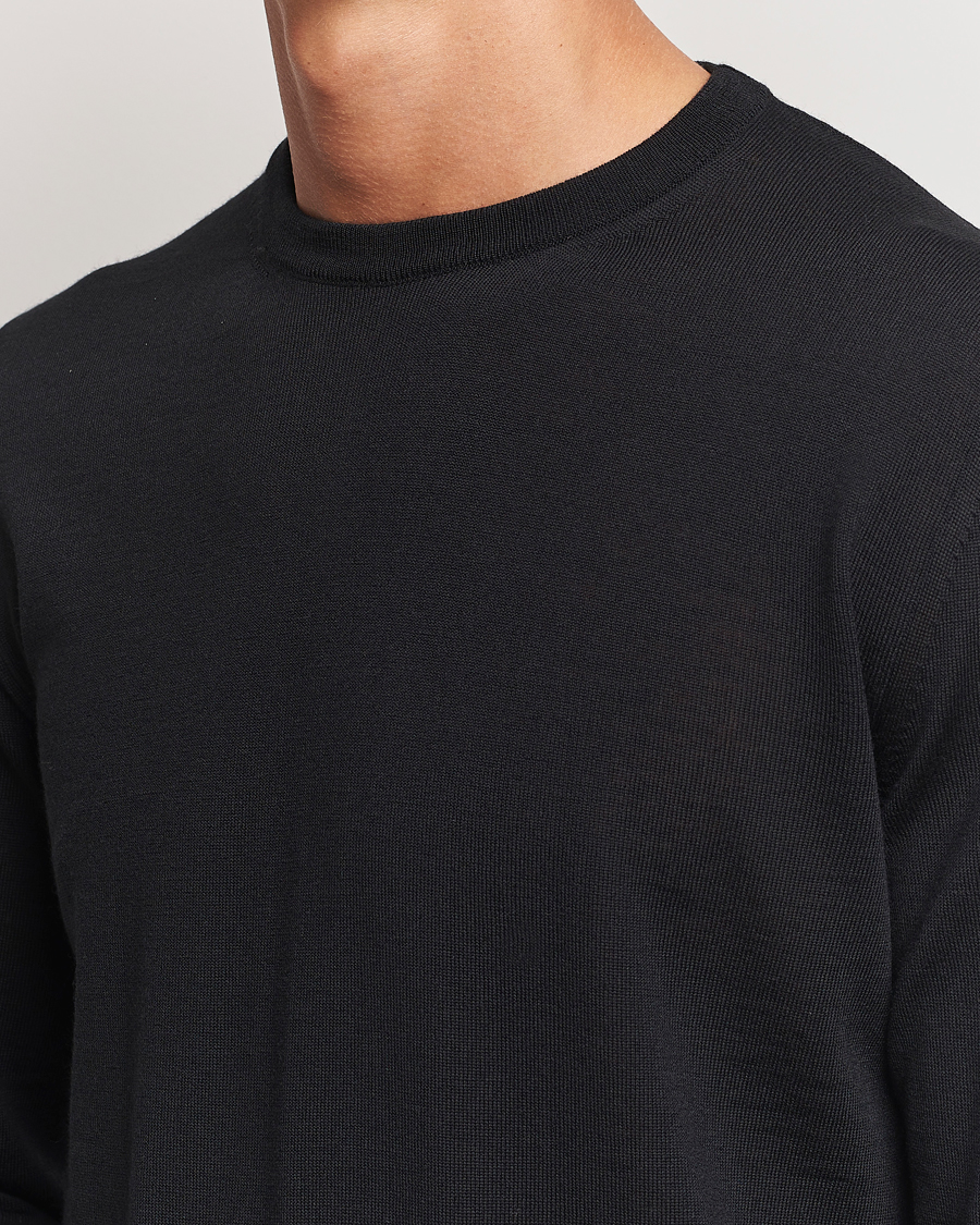 Uomini | Maglieria | Canali | Merino Wool Crew Neck Black