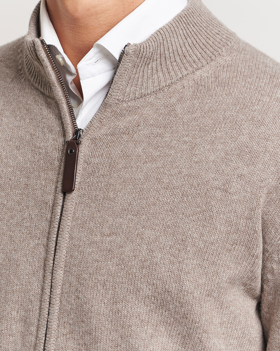 Uomini | Maglieria | Canali | Wool/Cashmere Full Zip Sweater Beige