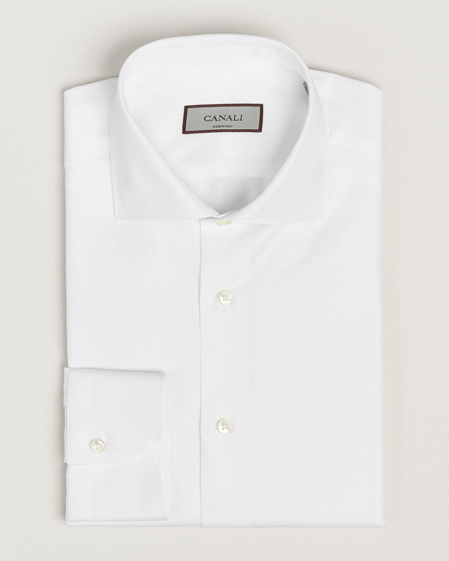 Uomini | Camicie | Canali | Slim Fit Cotton Shirt White