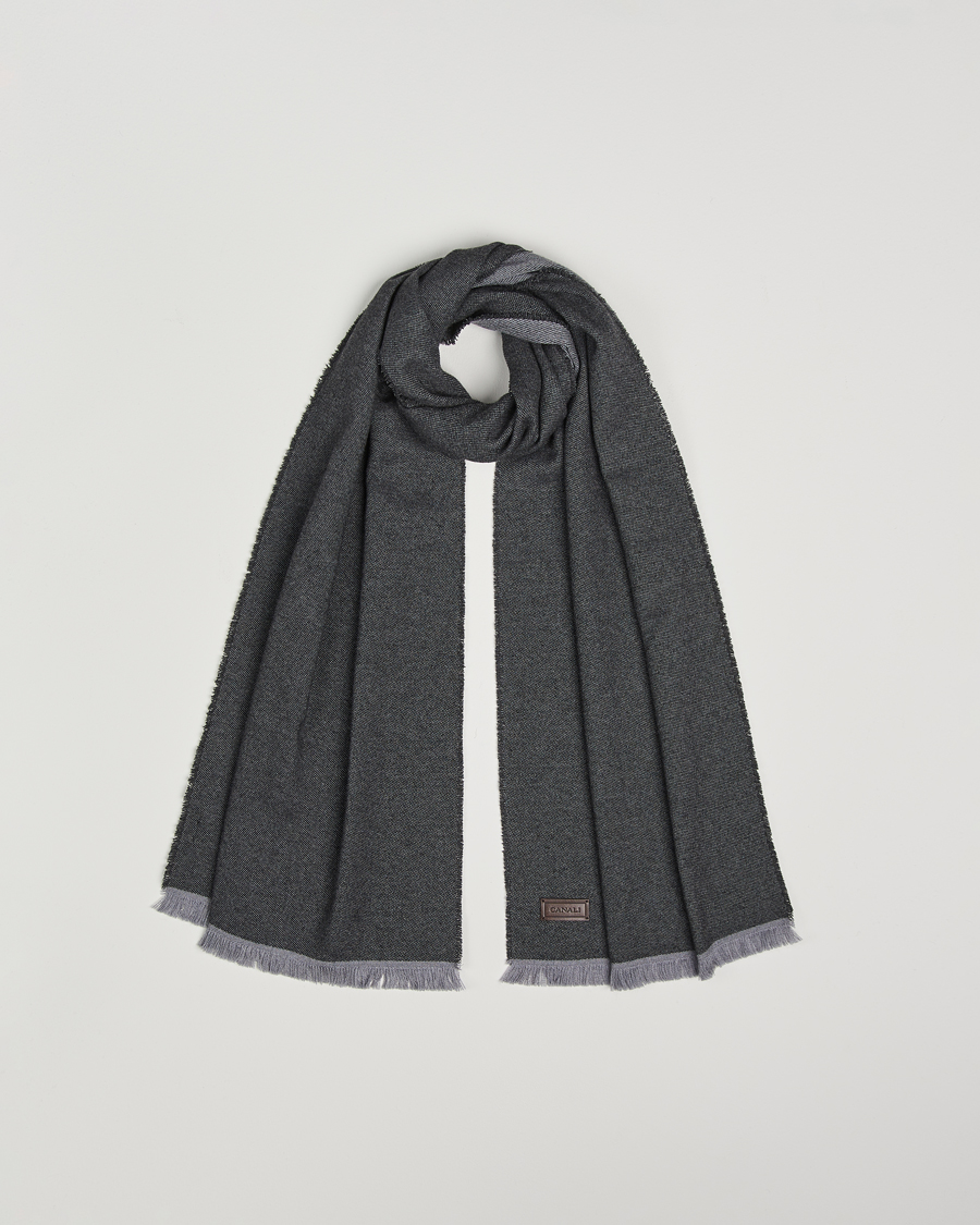 Uomini | Canali Wool/Cashmere Scarf Grey Melange | Canali | Wool/Cashmere Scarf Grey Melange