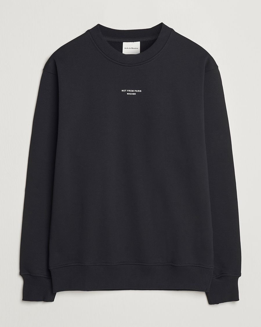 Uomini | Maglieria | Drôle de Monsieur | Classic Slogan Sweatshirt Black
