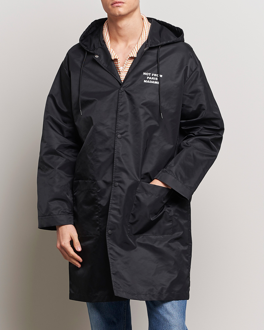 Uomini | Giacche | Drôle de Monsieur | La Parka Slogan Coat Black