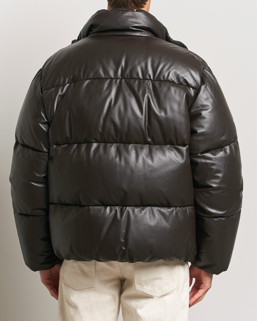 Uomini | Giacche | GANT 240 Mulberry Street | Leather Down Puffer Jacket Deep Brown