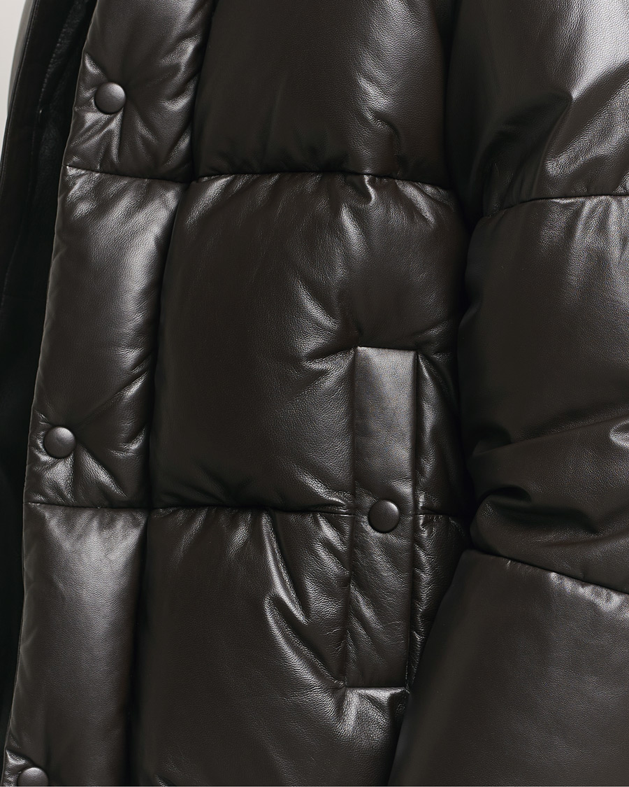 Uomini | Giacche | GANT 240 Mulberry Street | Leather Down Puffer Jacket Deep Brown