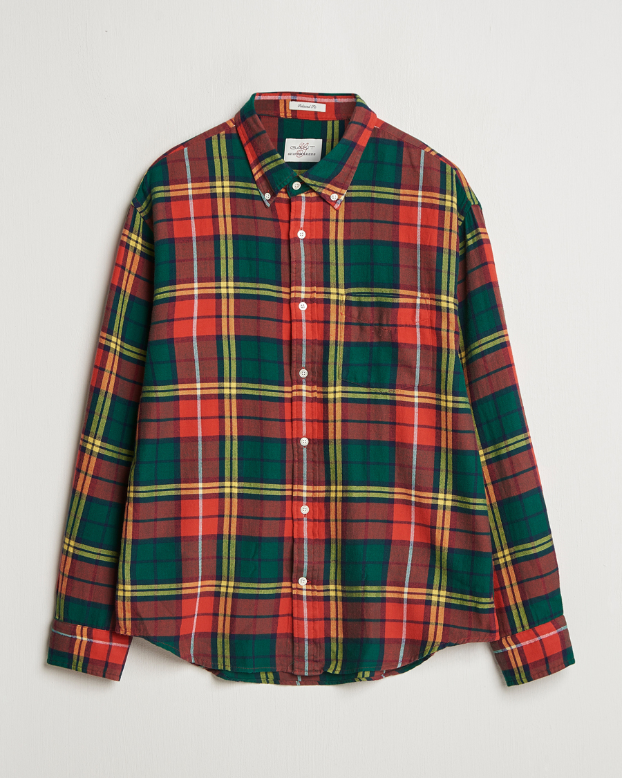Uomini | Camicie | GANT | Rel Herigate Twill Tartan Shirt Bright Red