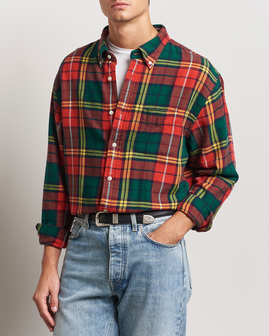 Uomini | Camicie | GANT | Rel Herigate Twill Tartan Shirt Bright Red