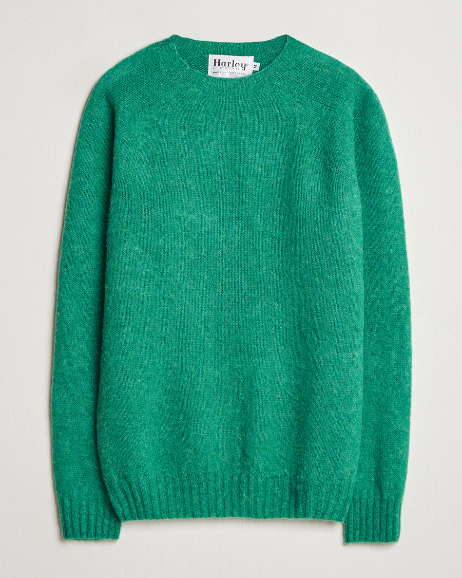 Uomini | Maglieria | Harley Of Scotland | Brushed Supersoft Lambswool Crewneck Pixie