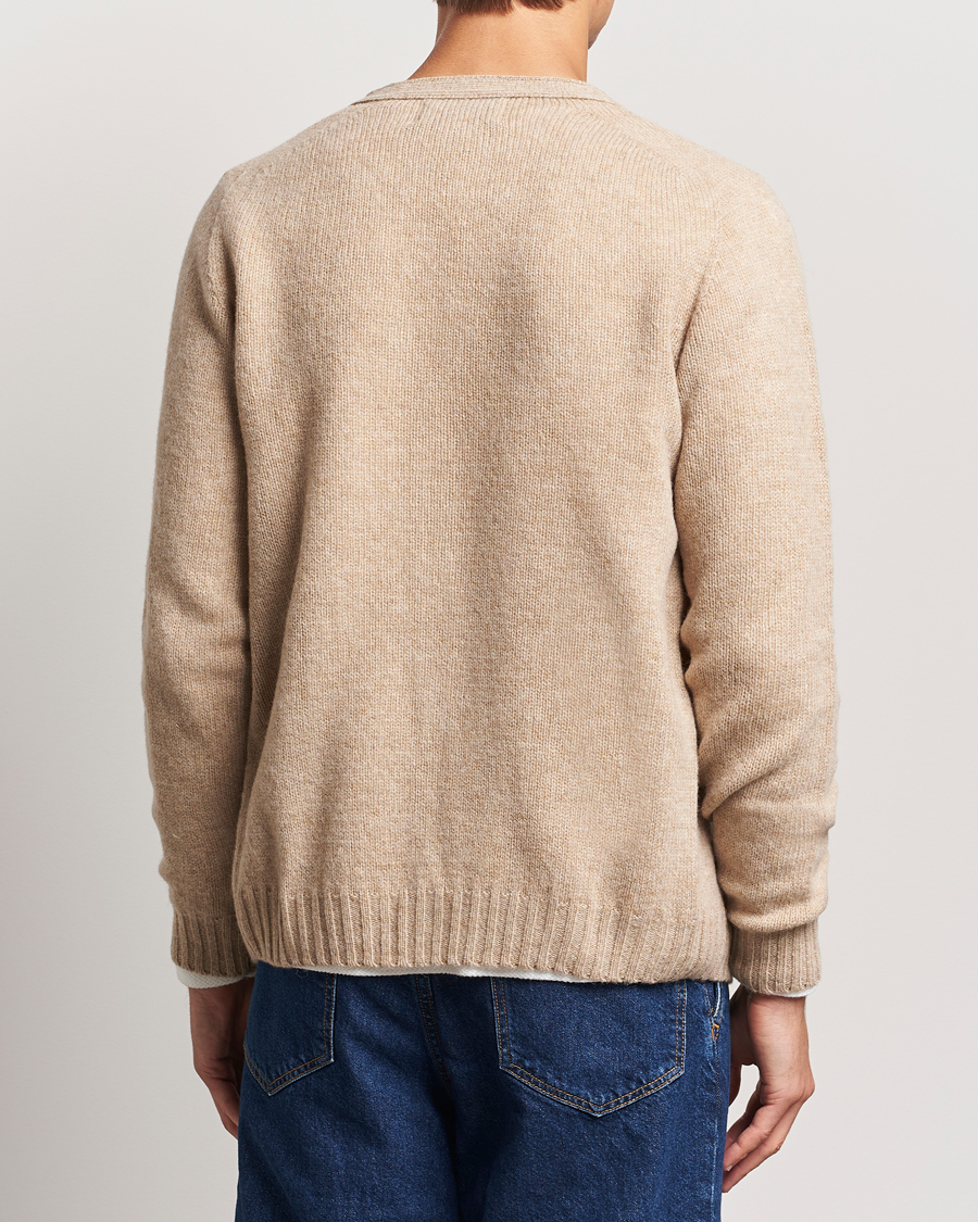 Uomini | Maglieria | Harley Of Scotland | Supersoft Lambswool Cardigan Oatmilk