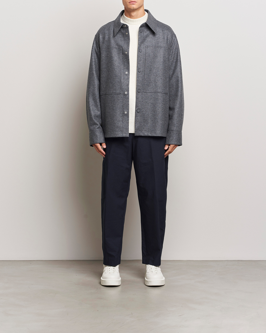Uomini | Pantaloni | Jil Sander | Water Repellent Cotton Drawstring Pants Navy