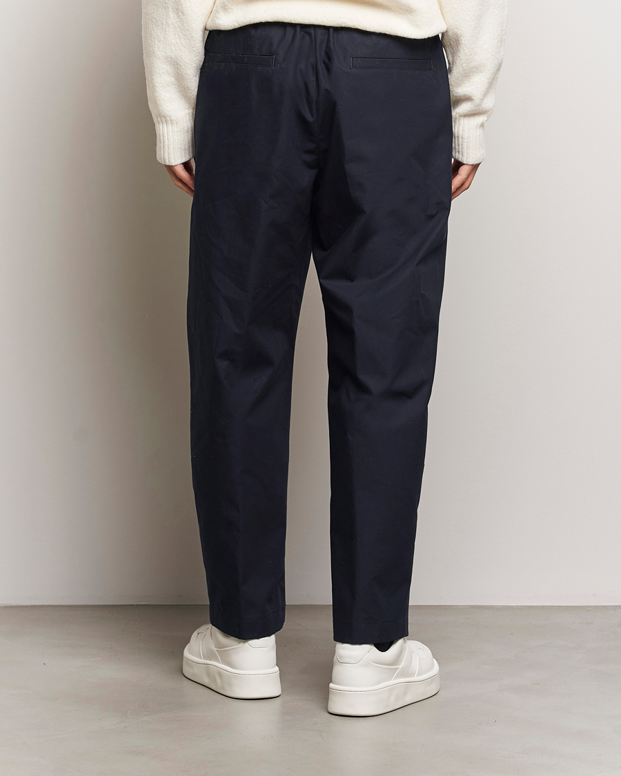 Uomini | Pantaloni | Jil Sander | Water Repellent Cotton Drawstring Pants Navy
