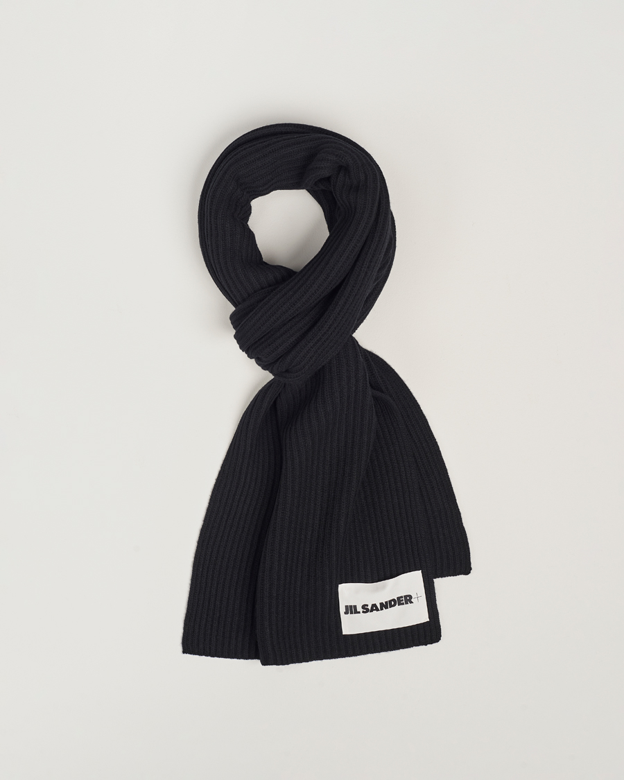 Uomini | Jil Sander Merino Wool Rib Scarf Black | Jil Sander | Merino Wool Rib Scarf Black